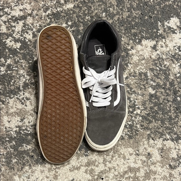 Vans Men's Charcoal and White Sneakers - Picture 3 of 3